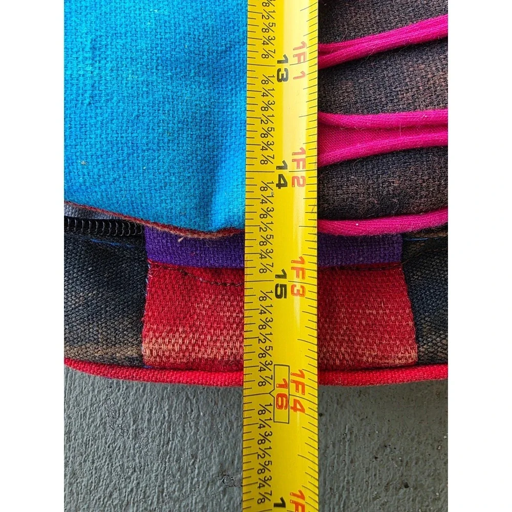 Boho‎ Patchwork Razor Cut Sling Backpack Multi Color Cotton Hippie Festival E2
